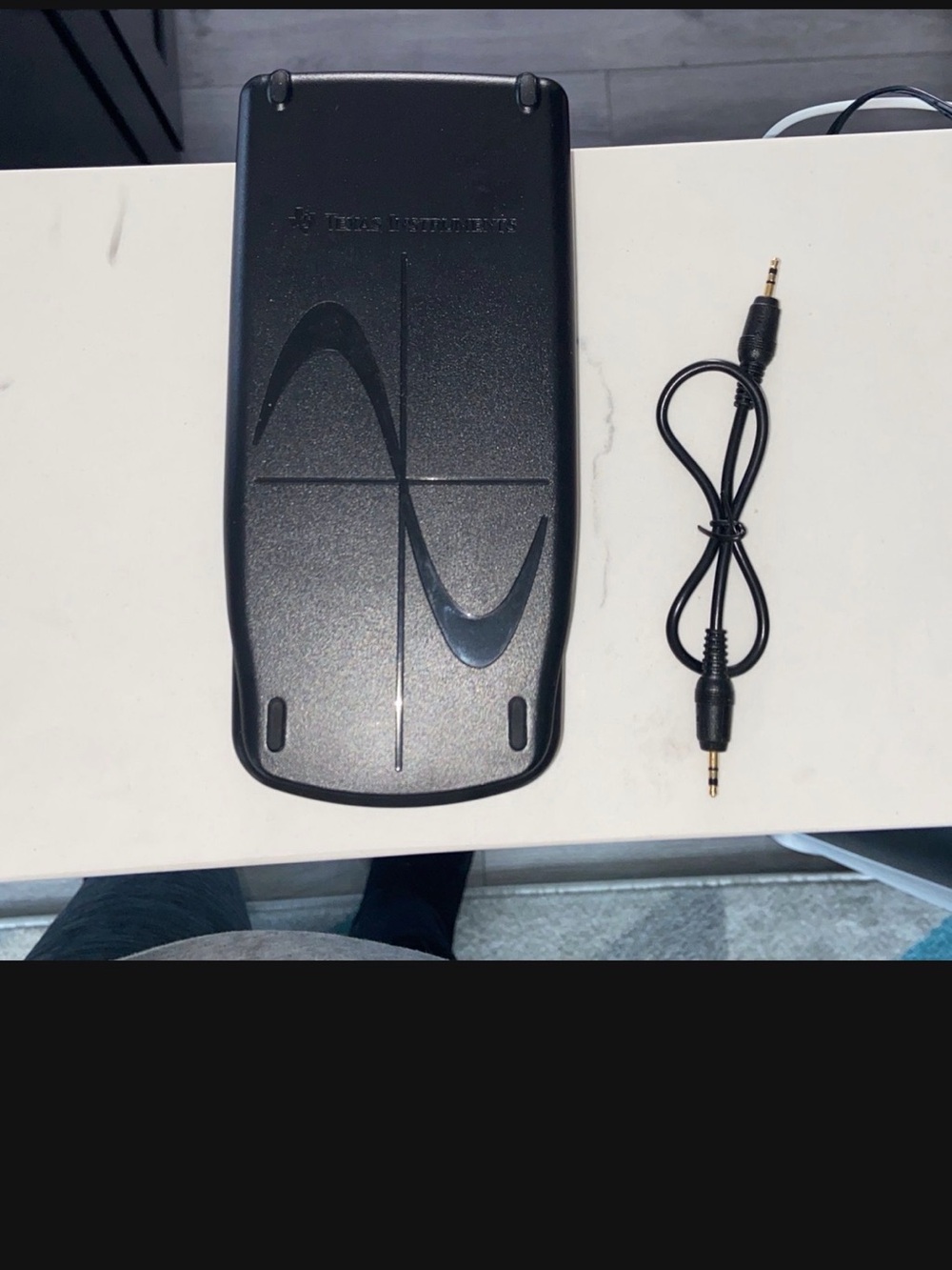 Texas Instruments Black Graphing Calculator Hard Cover with Aux Cable